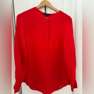 Jcrew red long sleeve blouse